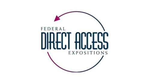 Promotional image displaying the Federal Direct Access Expositions logo, emphasizing the event's role in facilitating direct communication between federal agencies and industry partners.