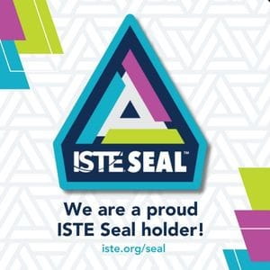 ISTE Seal badge with the text: We are a proud ISTE Seal holder.