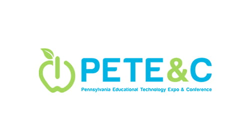 PETE&C event logo with green apple design, representing the Pennsylvania Educational Technology Expo & Conference.
