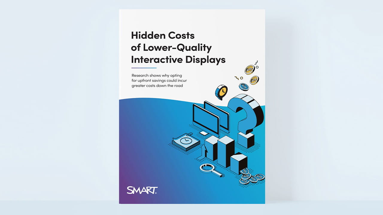 Image of a whitepaper titled 'Hidden costs of lower-quality Interactive displays'.