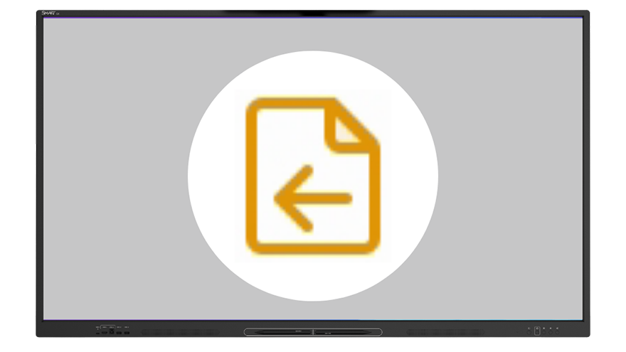 An icon representing saving and exporting.